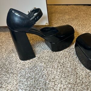 Charles & Keith Black Platform Shoes